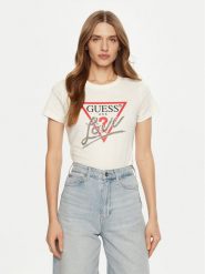 Guess T-Shirt W5RI10 I3Z14 Écru Regular Fit. T-shirty Guess, xl, z aplikacjami, z bawełny, bez kołnierzyka, bez ramiączek. Za 119.99 zł.