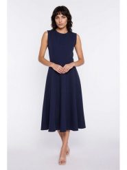 Nife Sukienka w kolorze granatowym rozmiar: 42. Niebieskie sukienki Nife, bez wzorów, bez kołnierzyka, bez ramiączek, midi. Za 171.28 zł.