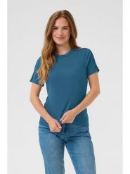 Kaffe Koszulka w kolorze niebieskim rozmiar: L. Niebieskie bluzki Kaffe, l, bez wzorów, z koronki, bez kołnierzyka, bez ramiączek. Za 56.99 zł.