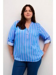 Kaffe Bluzka w kolorze błękitno-jasnoróżowym rozmiar: 50. Niebieskie bluzki Kaffe, bez wzorów, z wiskozy, bez kołnierzyka, bez ramiączek. Za 78.84 zł.