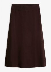 Rozkloszowana spódnica z dzianiny. Brązowe spódnice bonprix, bez wzorów, z dzianiny, eleganckie, rozkloszowane. Za 109.99 zł.