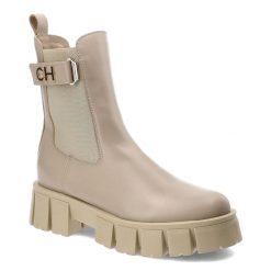 Beżowe Botki Chebello Modne Workery Damskie. Brązowe botki CheBello, bez wzorów, bez obcasa, bez zapięcia. Za 459.00 zł.