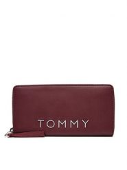Tommy Jeans Duży Portfel Damski AW0AW16485 Bordowy. Czerwone portfele Tommy Jeans, bez wzorów, z jeansu. Za 209.99 zł.