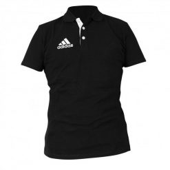 Polo adidas Pique. Czarne koszulki polo Adidas, bez wzorów, bez kołnierzyka, bez ramiączek. Za 217.50 zł.