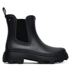 Kalosze Tommy Hilfiger. Czarne kalosze TOMMY HILFIGER, bez wzorów. Za 469.99 zł.