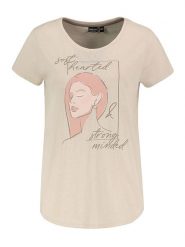 Eight2Nine Koszulka w kolorze beżowym rozmiar: XS. Brązowe bluzki Eight2Nine, xs, bez wzorów, z bawełny, bez kołnierzyka, bez ramiączek. Za 43.99 zł.