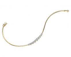Bransoletka z żółtego złota z brylantami - 19 cm - 0,21 ct - próba 585. Żółte bransoletki Apart, z brylantem, złote. Za 7,390.00 zł.