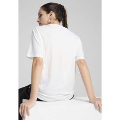 Damska koszulka o luźnym kroju ESS PUMA White. Białe bluzki Puma, m, bez wzorów, sportowe, bez kołnierzyka, bez ramiączek. Za 70.99 zł.