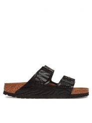 Birkenstock Klapki Arizona zebra 1029560 Czarny. Czarne klapki Birkenstock, bez wzorów, ze skóry, bez obcasa. Za 449.99 zł.