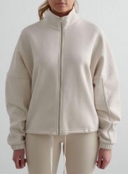 Damska bluza na zamek, stójka, mieszanka bawełny Campus Sweat gliniany. Brązowe bluzy AIM'N, l, bez wzorów, z bawełny, bez kaptura. Za 381.00 zł.