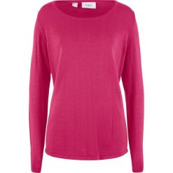 Luźniejszy sweter bonprix jeżynowo-czerwony. Swetry marki bonprix. Za 59.99 zł.