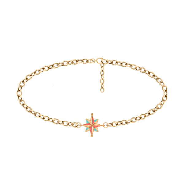 Bransoletka na kostkę z zawieszką Kompas. Bransoletki Lilou, z mosiądzu. Za 147.60 zł.