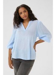 KAFFE curve Bluzka w kolorze błękitnym rozmiar: 44. Niebieskie bluzki KAFFE curve, bez wzorów, z bawełny, bez kołnierzyka, bez ramiączek. Za 78.99 zł.