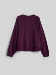4F Bluza dresowa loose bez kaptura damska - fioletowa XL. Fioletowe bluzy 4f, l, bez wzorów, z bawełny, bez kaptura. Za 129.99 zł.