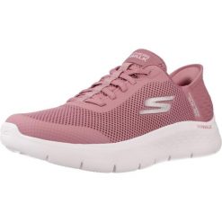 Kapcie SKECHERS SLIP-INS GO WALK FLEX Rose. Czerwone obuwie domowe Skechers, bez wzorów, z tkaniny, bez zapięcia. Za 396.99 zł.