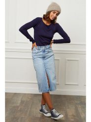 Soft Cashmere Sweter w kolorze granatowym rozmiar: 38/40. Niebieskie swetry Soft Cashmere, bez wzorów, z kaszmiru, bez ramiączek. Za 124.95 zł.