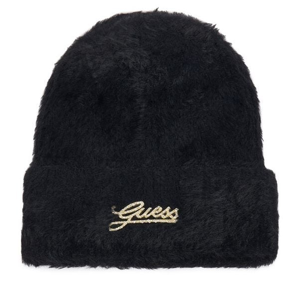 Czapka Guess. Czarne czapki Guess, z aplikacjami. Za 154.99 zł.