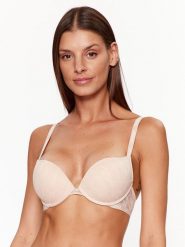 Guess Biustonosz push-up O3BC17 KBXA0 Beżowy. Brązowe biustonosze Guess, z aplikacjami, z syntetyku. Za 119.99 zł.