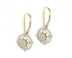 Kolczyki z żółtego złota z diamentami - 0,33 ct - próba 585. Żółte kolczyki Apart, z diamentem, złote. Za 3,790.00 zł.