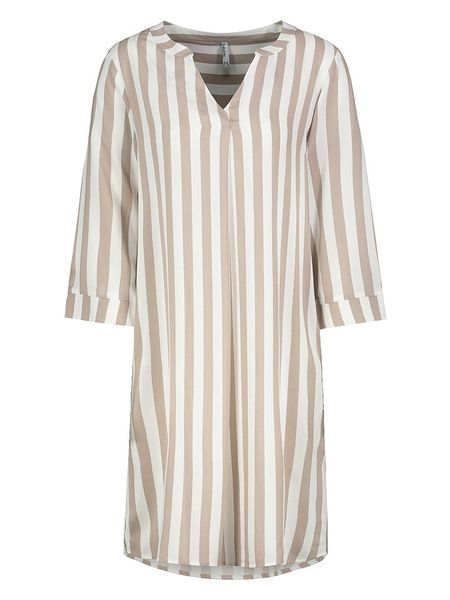 Sublevel Sukienka w kolorze beżowo-białym rozmiar: XL. Białe sukienki Sublevel, xl, bez wzorów, z wiskozy, bez kołnierzyka, bez ramiączek, midi. Za 61.17 zł.