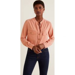 Mango - Koszula Ona. Brązowe koszule Mango, l, bez wzorów, z materiału, bez kołnierzyka, bez ramiączek. W wyprzedaży za 49.90 zł.