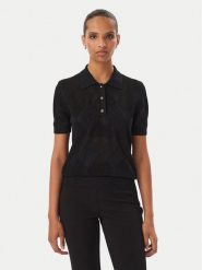 Guess Polo W6YR17 Z0958 Czarny Regular Fit. Czarne koszulki polo Guess, xs, z aplikacjami, z syntetyku, bez kołnierzyka, bez ramiączek. Za 394.99 zł.
