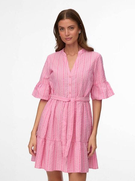 Vero Moda Sukienka w kolorze jasnoróżowym rozmiar: L. Różowe sukienki Vero Moda, l, bez wzorów, z bawełny, bez kołnierzyka, bez ramiączek, mini. Za 114.95 zł.