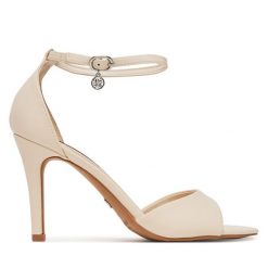 Sandały Nine West. Brązowe sandały Nine West, bez wzorów, bez obcasa, na szpilce, bez zapięcia. Za 229.99 zł.