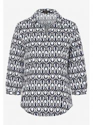 More & More Bluzka w kolorze błękitno-granatowo-białym rozmiar: 36. Białe bluzki More & More, bez wzorów, z bawełny, bez kołnierzyka, bez ramiączek. Za 109.52 zł.