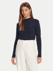 Tommy Hilfiger Sweter Cody WW0WW47307 Granatowy Slim Fit. Niebieskie swetry TOMMY HILFIGER, m, bez wzorów, z bawełny, bez ramiączek. Za 259.99 zł.