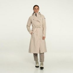 Trench Coat Long Rain Jacket Women Cement. Szare kurtki sportowe AGU, bez wzorów, bez kaptura, rowerowe. W wyprzedaży za 700.75 zł.