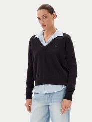 Tommy Jeans Sweter Essential DW0DW19888 Czarny Regular Fit. Czarne swetry Tommy Jeans, xs, bez wzorów, z bawełny, bez ramiączek. Za 349.99 zł.