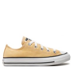 Trampki Converse. Żółte trampki Converse, bez wzorów, bez zapięcia. Za 219.99 zł.