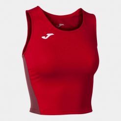 Tank top do biegania damski Joma R-Winner Crop top. Czerwone topy Joma, xl, bez wzorów, bez kołnierzyka, bez ramiączek. W wyprzedaży za 94.10 zł.