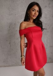 Czerwona Koktajlowa Sukienka Hiszpanka VICES Typu Bombka Iaonara. Czerwone sukienki Renee, l, bez wzorów, bez kołnierzyka, bez ramiączek, mini, bombki. Za 189.99 zł.