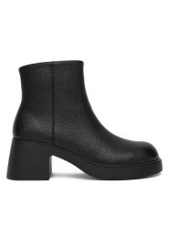 JENNY Botki CEO-HY2T683S-1 Czarny. Czarne botki Jenny, bez wzorów, z materiału, bez obcasa, na słupku, bez zapięcia. Za 159.99 zł.