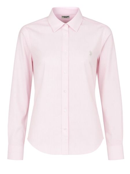 U.S. Polo Assn. Koszula - Slim fit - w kolorze jasnoróżowym rozmiar: L. Różowe koszule U.S. Polo Assn., l, bez wzorów, z bawełny, bez kołnierzyka, bez ramiączek. Za 104.14 zł.
