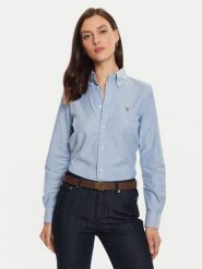Polo Ralph Lauren Koszula 211941520001 Niebieski Slim Fit. Niebieskie koszule Polo Ralph Lauren, bez wzorów, z bawełny, bez kołnierzyka, bez ramiączek. Za 399.99 zł.