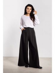 Awama Spodnie w kolorze czarnym rozmiar: L. Czarne spodnie materiałowe Awama, l, bez wzorów, z materiału, z podwyższonym stanem. Za 166.10 zł.