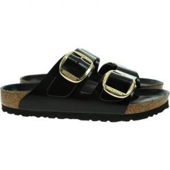 Klapki damskie Birkenstock Arizona Big Buckle. Czarne klapki Birkenstock, bez wzorów, z gumy, bez obcasa. Za 1,002.00 zł.