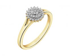 Pierścionek z żółtego złota z diamentami - 0,14 ct - próba 585. Żółte pierścionki Apart, z diamentem, złote. W wyprzedaży za 2,303.00 zł.