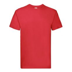 Koszulka Unisex Dla Dorosłych Super Premium. Czerwone bluzki FRUIT OF THE LOOM, l, bez wzorów, sportowe, bez kołnierzyka, bez ramiączek. Za 41.99 zł.