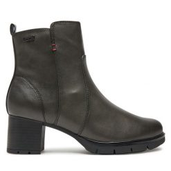 Botki Jana. Szare botki JANA, bez wzorów, bez obcasa, na słupku, bez zapięcia. Za 379.99 zł.