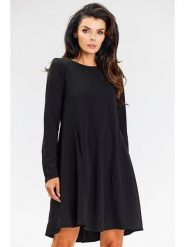 Awama Sukienka w kolorze czarnym rozmiar: L/XL. Czarne sukienki Awama, l, bez wzorów, bez kołnierzyka, bez ramiączek, midi. Za 205.93 zł.