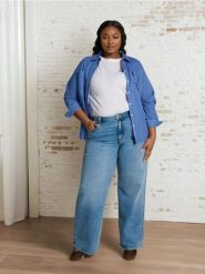 Jeansy wide leg Plus Size - niebieski. Niebieskie jeansy Sinsay, l, bez wzorów. W wyprzedaży za 35.99 zł.