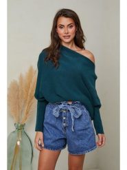 Joséfine Sweter "Isaszeg" w kolorze ciemnozielonym rozmiar: XL. Zielone swetry Joséfine, xl, bez wzorów, z kaszmiru, bez ramiączek. Za 135.81 zł.