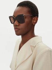 Max Mara Okulary przeciwsłoneczne MM0101 50E Brązowy. Brązowe okulary przeciwsłoneczne Max Mara, bez wzorów, z tworzywa sztucznego. Za 789.99 zł.