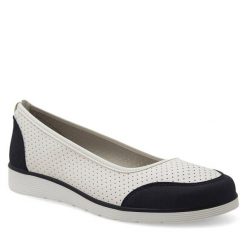 Baleriny Clara Barson. Białe baleriny Clara Barson, bez wzorów, bez obcasa. Za 79.99 zł.