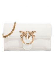 Pinko Skórzana torebka w kolorze białym - 19 x 10 x 4 cm rozmiar: onesize. Białe torby na ramię Pinko, bez wzorów, z materiału, na ramię, pikowane, bez dodatków. Za 748.50 zł.