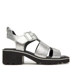Sandały Ara. Szare sandały Ara, bez wzorów, bez obcasa, na słupku, bez zapięcia. Za 409.99 zł.
